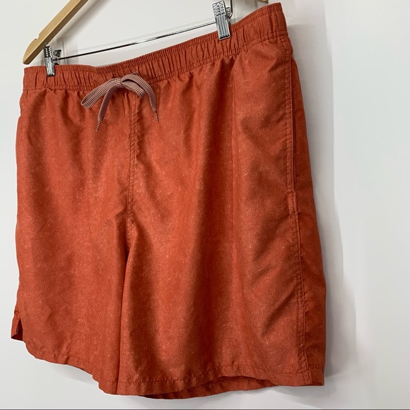 Goodfellow Mens Orange Pull On Swim Trunks With Pockets Drawstring Net Lined XL - Picture 5 of 15